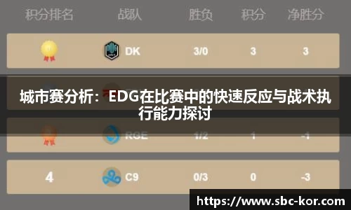 城市赛分析：EDG在比赛中的快速反应与战术执行能力探讨
